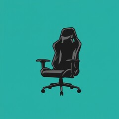 Fototapeta premium Black ergonomic office chair illustration