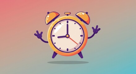 Cartoon alarm clock illustration