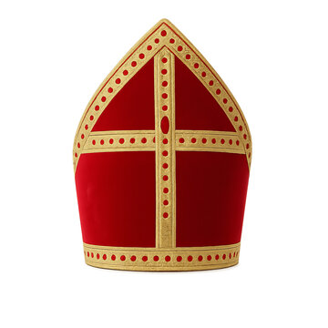 Mitre of Santa Claus, Sinterklaas on transparant background