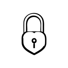 Stylized heart-shaped padlock icon, conveying security, protection, and love