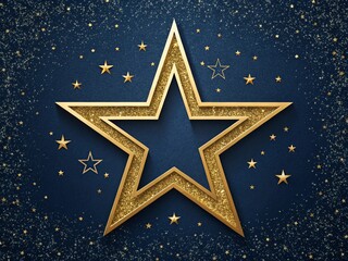 golden star on blue background