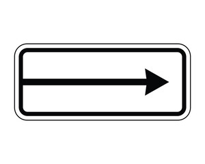 Action Direction Panel for Prohibition Signs – Rightward Restriction – High-Quality Vector Stock Image