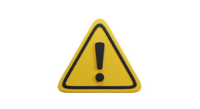 Caution Triangular yellow warning sign