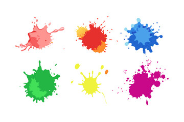 Watercolor Paint Splashes and Ink Blots Collection – Colorful Artistic Elements for Design