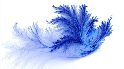 Obraz premium Abstract Blue Fractal Design Swirling Feather like Pattern for Backgrounds and Textures