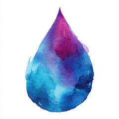 Obraz premium Abstract Watercolor Drop Painting Blue Purple Hues Texture Design Element