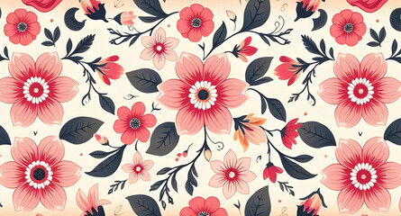 seamless pattern with embroidery pattern