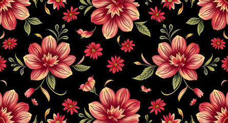 seamless pattern with embroidery pattern