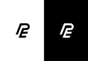PE, EP letter monogram logo