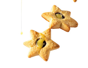 Flying Delicious Star Biscuits with Blueberry Filling Butter Drip 