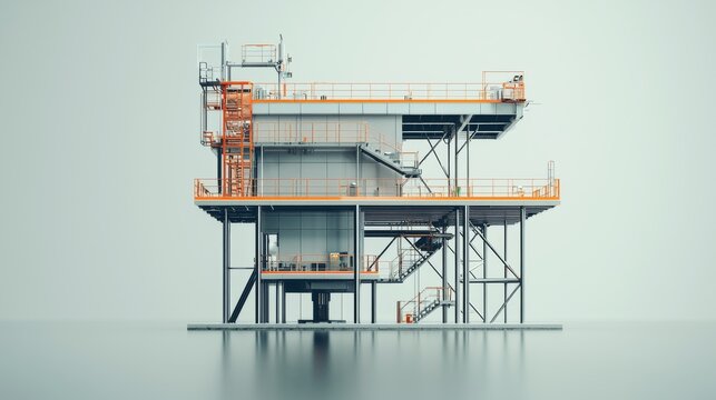 A modern offshore platform structure reflecting engineering ingenuity and design.