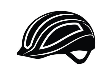 Silhouette art illustration of a modern bike helmet.eps