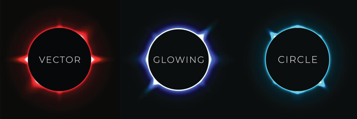 Circular glowing effect vector elements. 