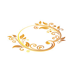 High Quality Golden Floral Swirls and Borders Perfect for Elegant Gift Card Template
