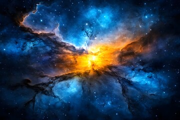 Fototapeta premium Vibrant Nebula Space Background featuring Cosmic Clouds and Stars A breathtaking image of a nebula