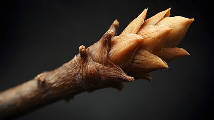 Detailed Closeup of a Brown Plant Bud, Nature Macro Photography