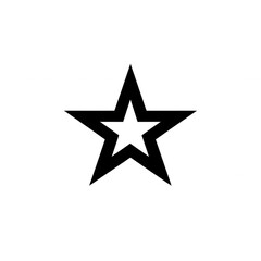 Five Pointed Star Icon: A bold, five-pointed star icon, designed for digital applications, websites and graphic designs. It is a simple, yet effective symbol that represents excellence.