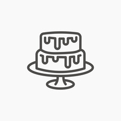 Two tier cake vector icon dessert cake shop design element