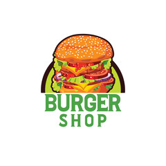 Hot Burger Logo Design Template