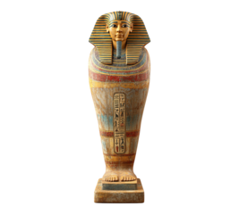 A statue of a man with a long neck and a long trunk