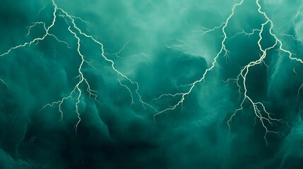 Abstract Teal Lightning Storm Dramatic Sky Background Image Perfect for Design Projects and Wallpapers