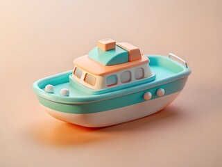 3D Dual Tugboat Icon – Nautical Graphic Design Element