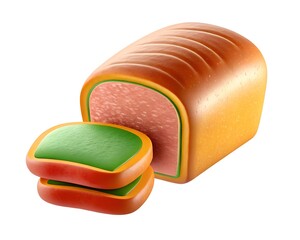 3D Golden Freshly Baked Bread Loaf Icon Design for Bakery and Food Enthusiasts