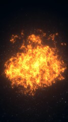 Fiery Explosion in Space Dramatic Cosmic Fireball Burning Brightly