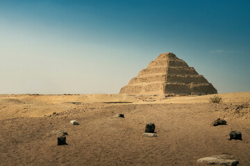 Pyramid of Djoser or Step Pyramid, the first pyramid in history built by the architect Imhotep...