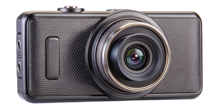 A professional studio closeup shot of a sleek digital camera