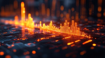 Neon Cityscape on Digital Circuitry: A Futuristic Metropolis Illuminated