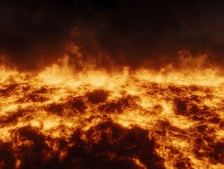 Fiery Lava Flow Background Texture Intense Hot Burning Embers and Glowing Volcanic Rock Surface