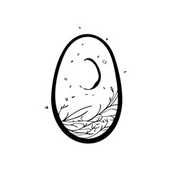 Ethereal egg creation: An imaginative monochromatic representation of inner worlds