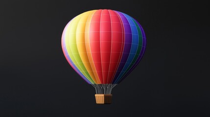 Fototapeta premium Colorful hot air balloon soaring against a dramatic backdrop, embodying freedom and adventure.