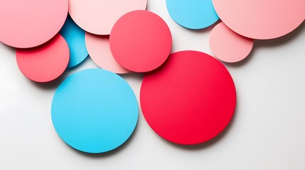 Abstract Colorful Circles Background Design Pastel Pink Red Blue