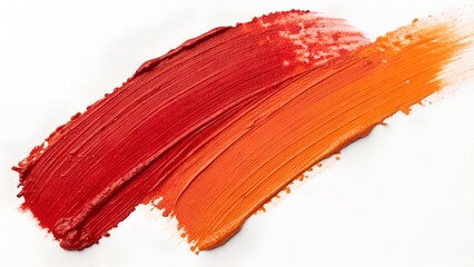 Vibrant Red and Orange Paint Strokes on a White Background