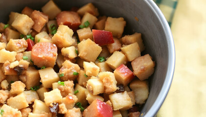 Homemade Thanksgiving Stuffing, simple style. with white shades