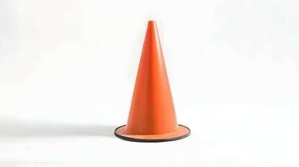 Fototapeta premium Photo of three safety cones traffic, isolated on a white background
