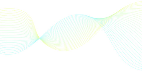 Fototapeta premium Abstract vector illustration featuring smooth wave lines on a transparent background. Suitable for technology, digital data, network communication, and modern design themes. Ideal for use in web inter
