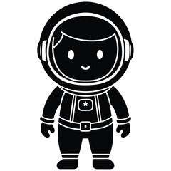 Astronaut vector silhouette illustration Chibi astronaut character vector