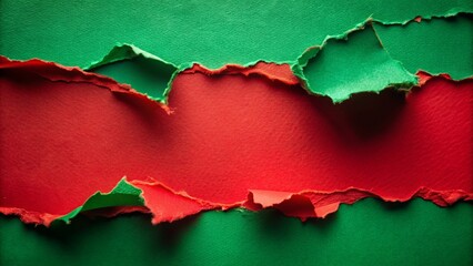 Abstract Christmas Texture: Torn Red & Green Paper, Festive Long Exposure