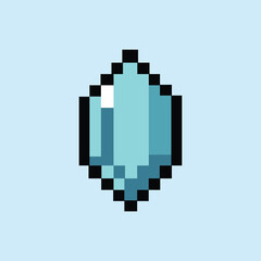 Obraz premium Shining pixel crystal on enchanted sapphire mist background 