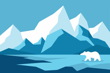 polar bear in the snow