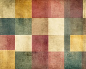 Vintage paper texture with faded color blocks and shapes
