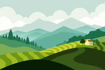 landscape with mountains