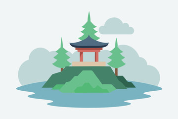 vector illustration of pagoda
