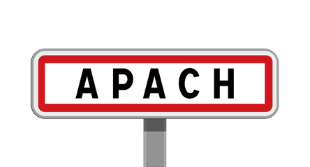 Panneau sur poteaux de Apach, Moselle, Grand Est