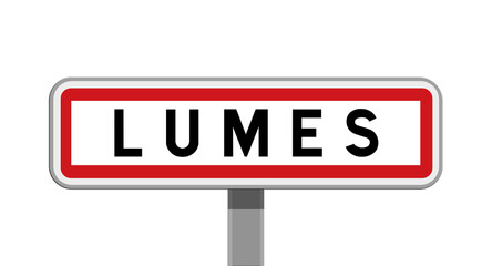 Panneau sur poteaux de Lumes, Ardennes, Grand Est