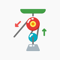 Design Illustration graphic of Double pulley icon with flat style. Suitable for UI, mobile design, web design, etc.