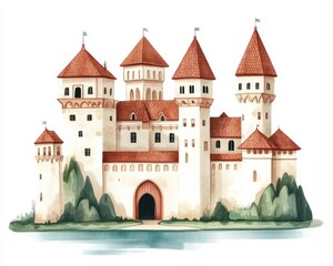 Fototapeta premium Belarusthemed decor featuring Mir Castle and flag colors